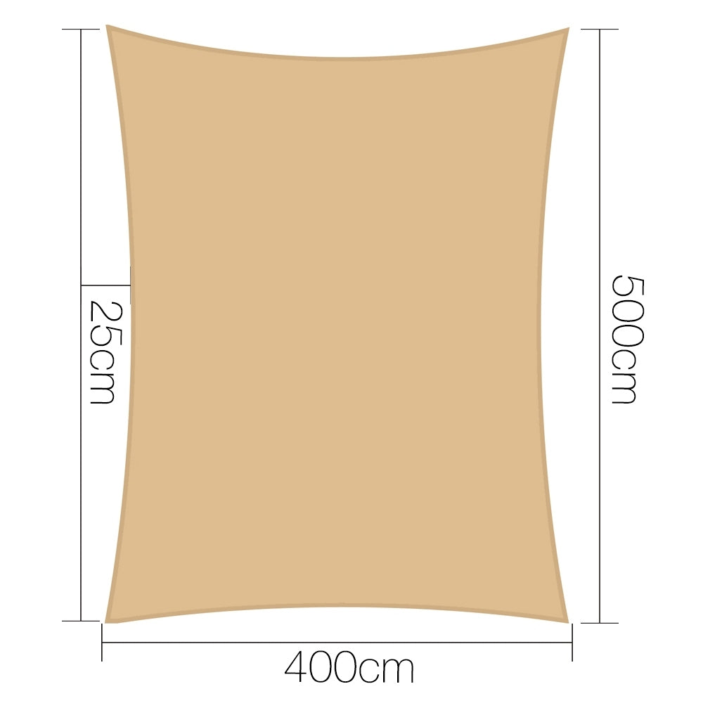 4x5m Shade Sail Sun Shadecloth Canopy 280gsm Sand - image2