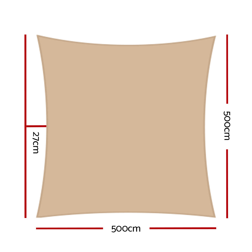 Sun Shade Sail Cloth Shadecloth Outdoor Canopy Square 280gsm 5x5m - image2