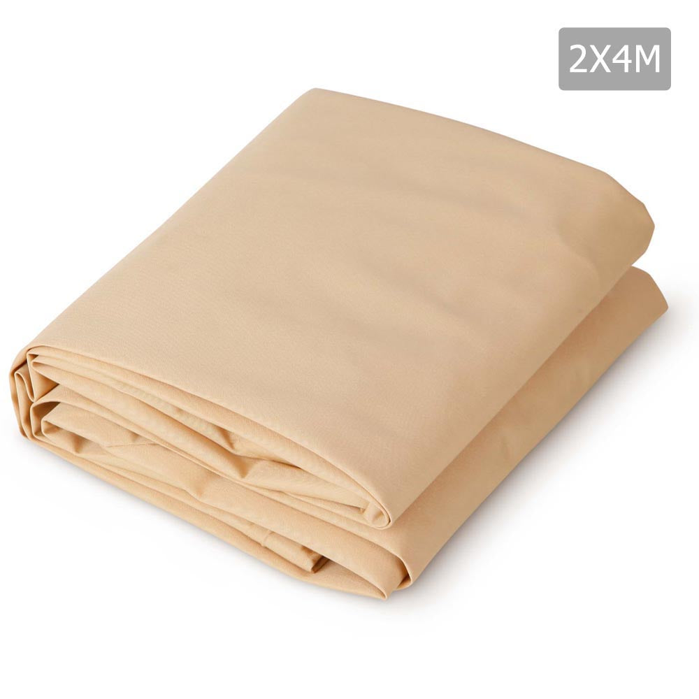 2 x 4m Waterproof Rectangle Shade Sail Cloth - Sand Beige - image1