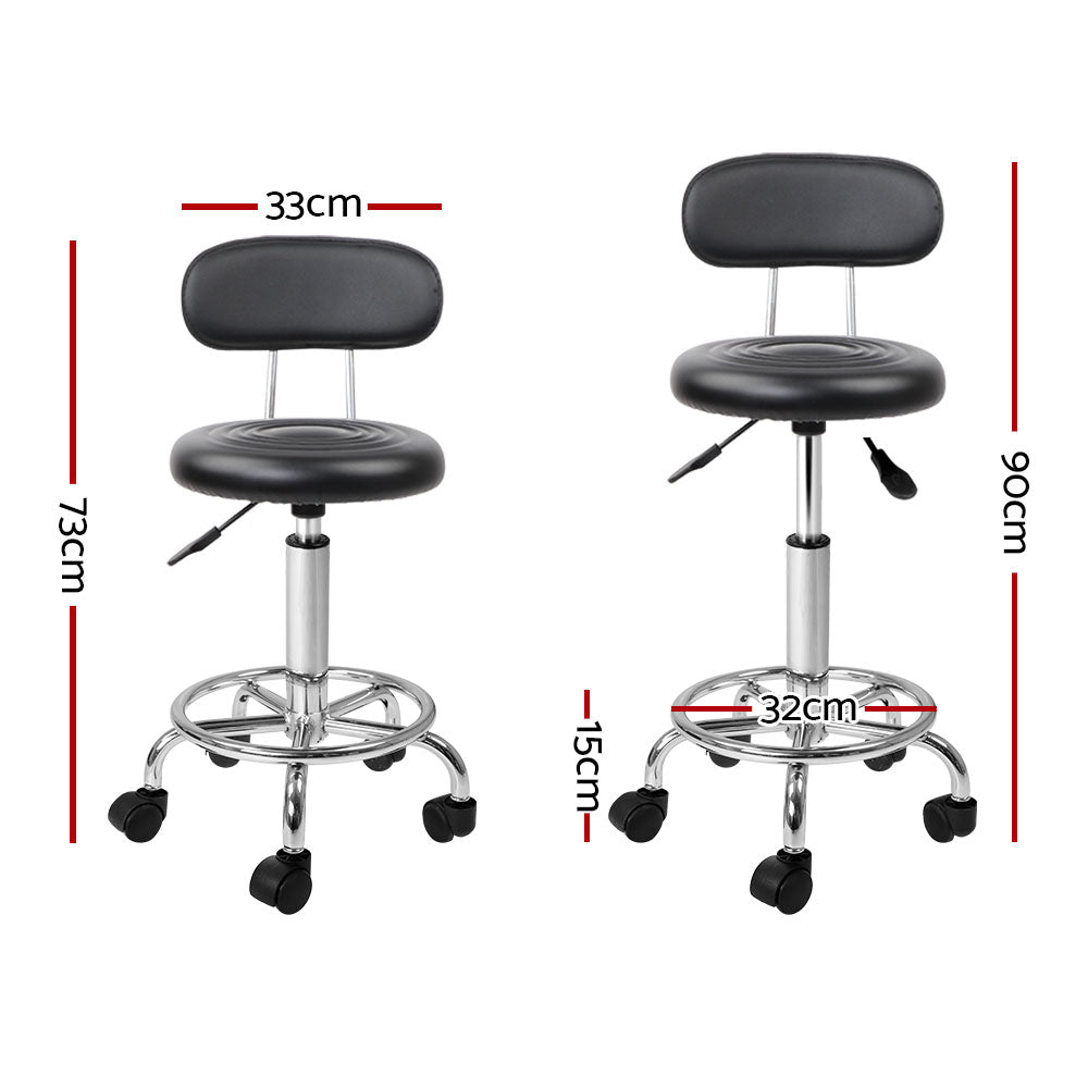 Salon Stool Swivel Chair Backrest Barber Hairdressing Hydraulic Height - image2