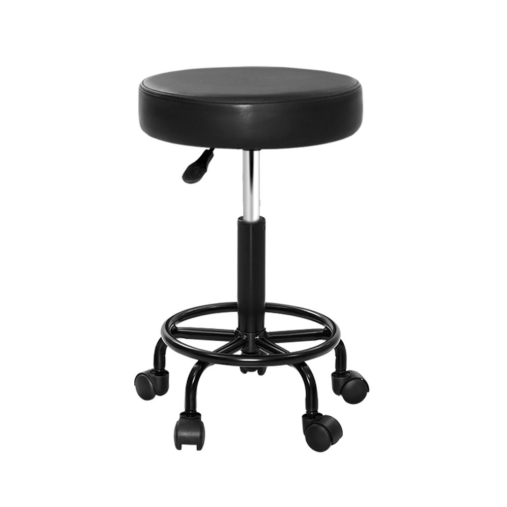 Round Salon Stool Stools Black Swivel Barber Hair Hydraulic Chairs Lift - image1