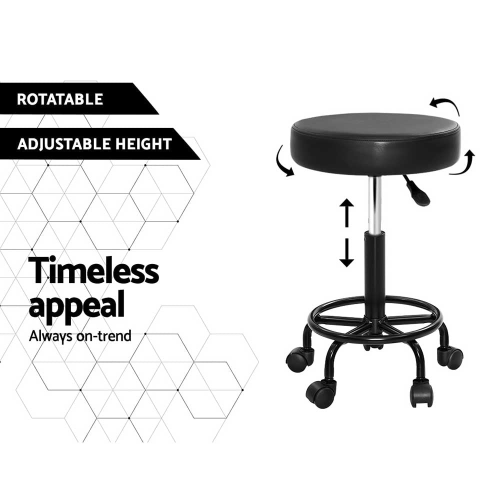 Round Salon Stool Stools Black Swivel Barber Hair Hydraulic Chairs Lift - image5