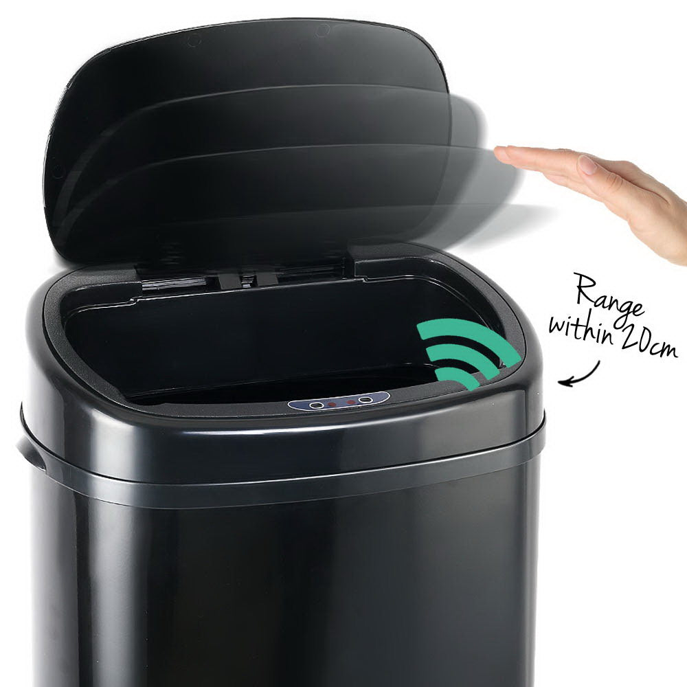 58L Motion Sensor Rubbish Bin - Black - image4