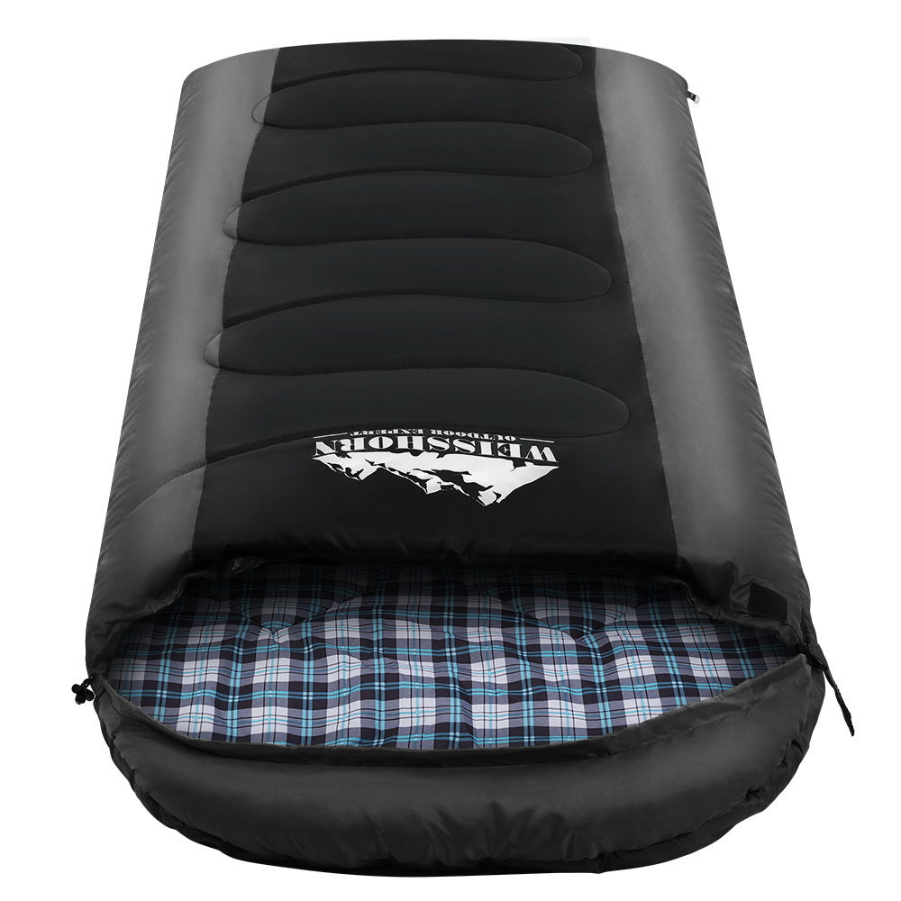 Sleeping Bag Bags Single Camping Hiking -20¬∞C to 10¬∞C Tent Winter Thermal Grey - image1