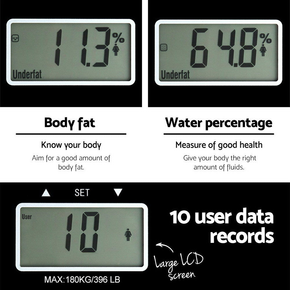 Bathroom Scales Digital Body Fat Scale 180KG Electronic Monitor Tracker - image3