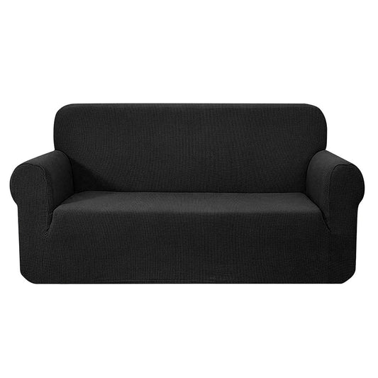 High Stretch Sofa Cover Couch Protector Slipcovers 3 Seater Black - image1