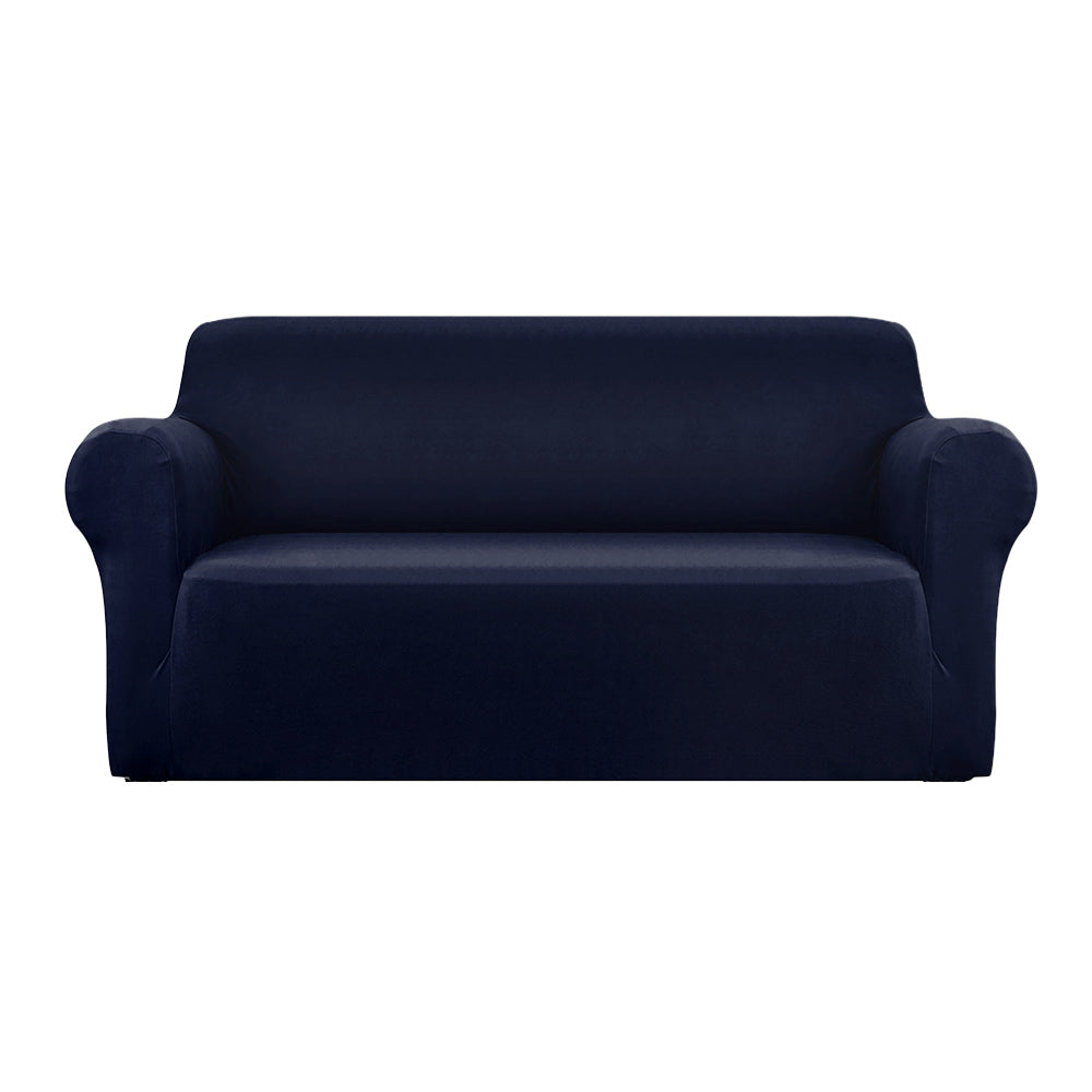 Sofa Cover Elastic Stretchable Couch Covers Navy 3 Seater - image1