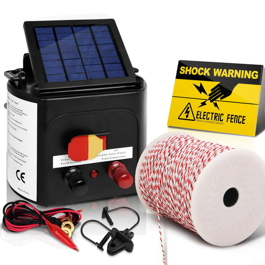 5km Solar Electric Fence Energiser Charger with 500M Tape and 25pcs Insulators - image1