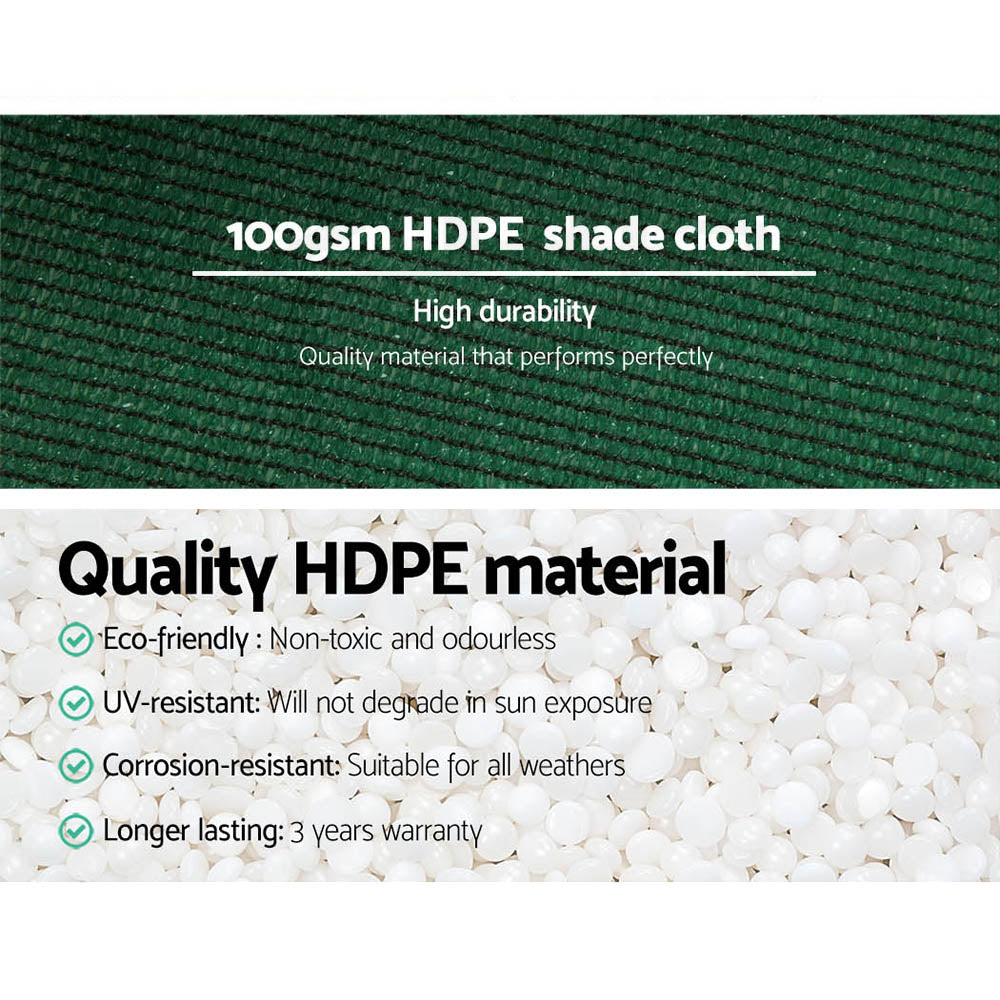 50% UV Sun Shade Cloth Shadecloth Sail Roll Mesh Garden Outdoor 1.83x30m Green - image5