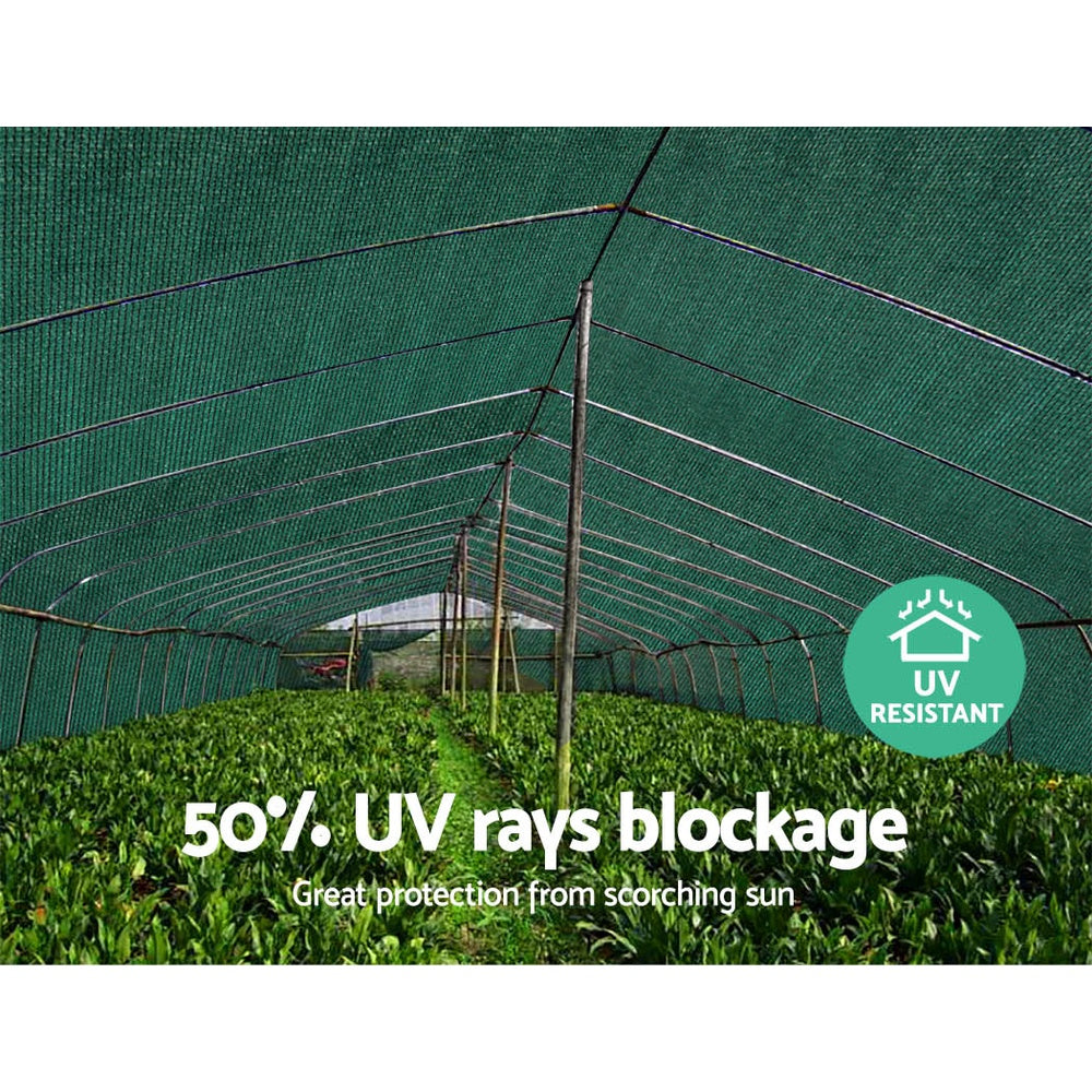 Instahut Sun Shade Cloth Shadecloth Sail Roll Mesh Outdoor 50% UV 1.83x50m Green - image6