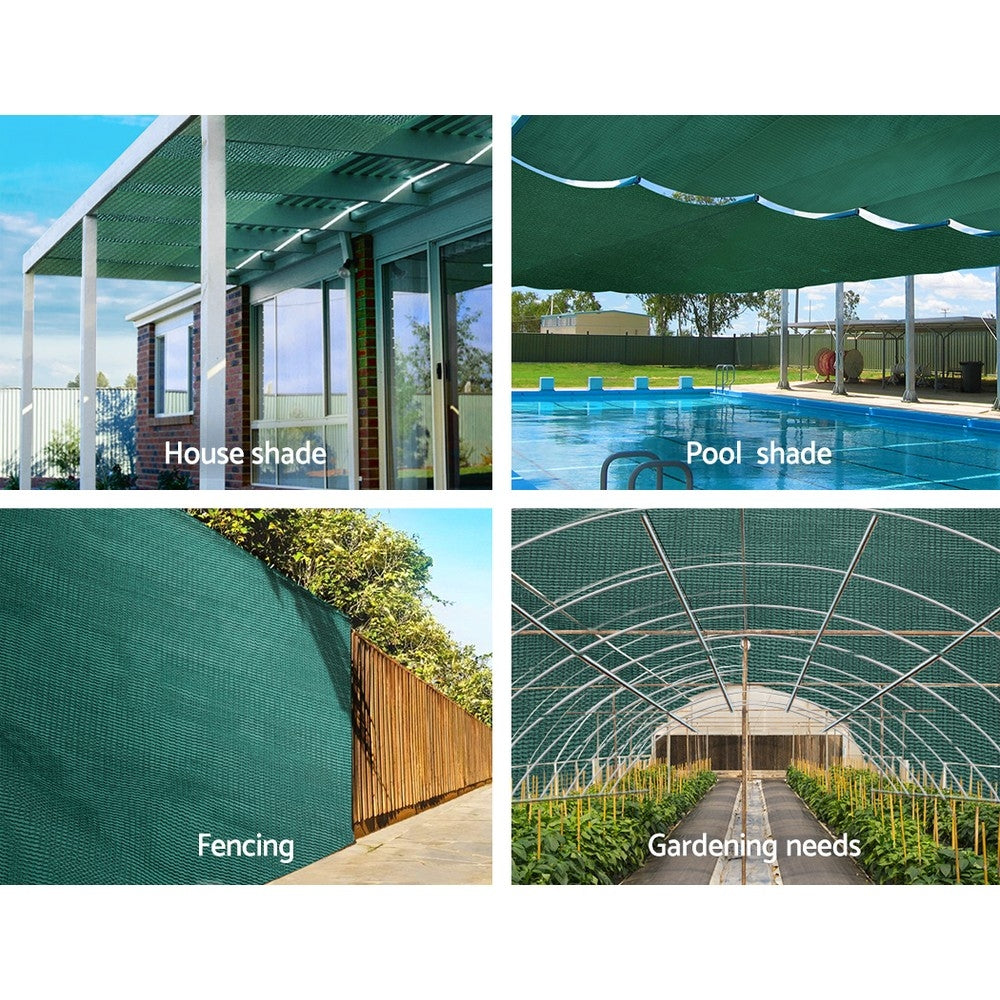 1.83x50m 30% UV Shade Cloth Shadecloth Sail Garden Mesh Roll Outdoor Green - image4