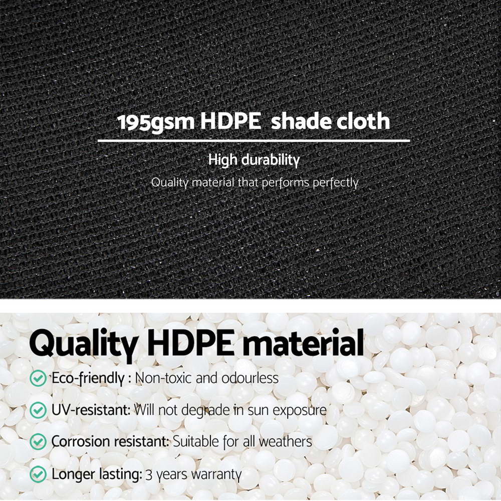 3.66 x 10m Shade Sail Cloth - Black - image4