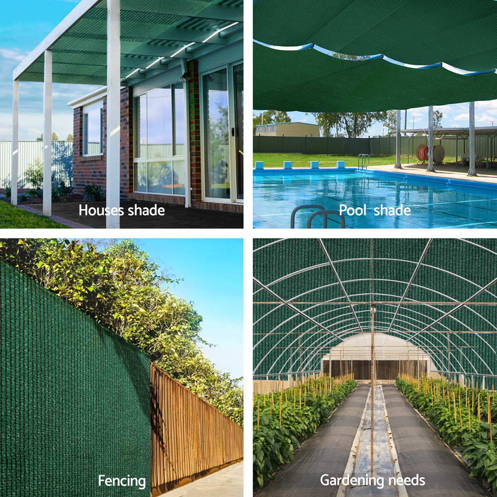 70% Sun Shade Cloth Shadecloth Sail Roll Mesh Outdoor 175gsm 3.66x20m Green - image5