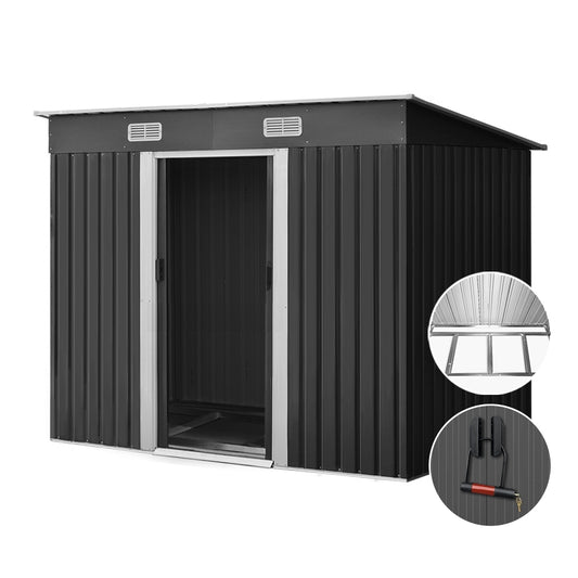 Garden Shed Outdoor Storage Sheds Tool Workshop 2.38x1.31M with Base - image1