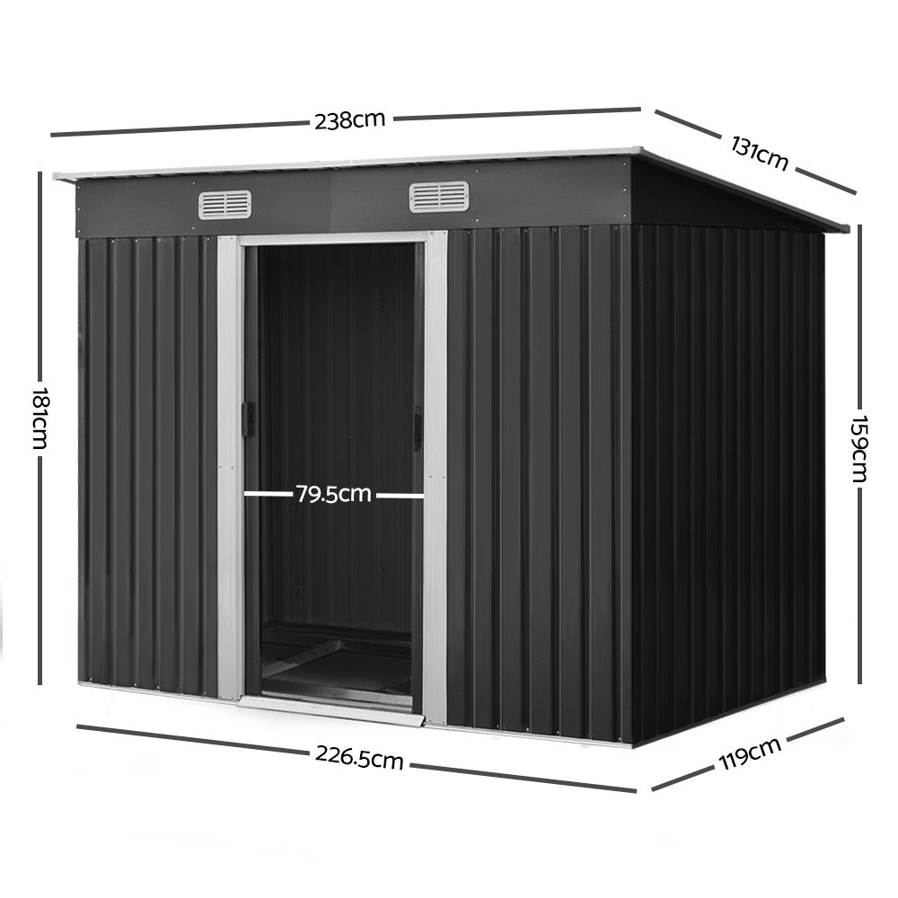 Garden Shed Outdoor Storage Sheds Tool Workshop 2.38x1.31M with Base - image2
