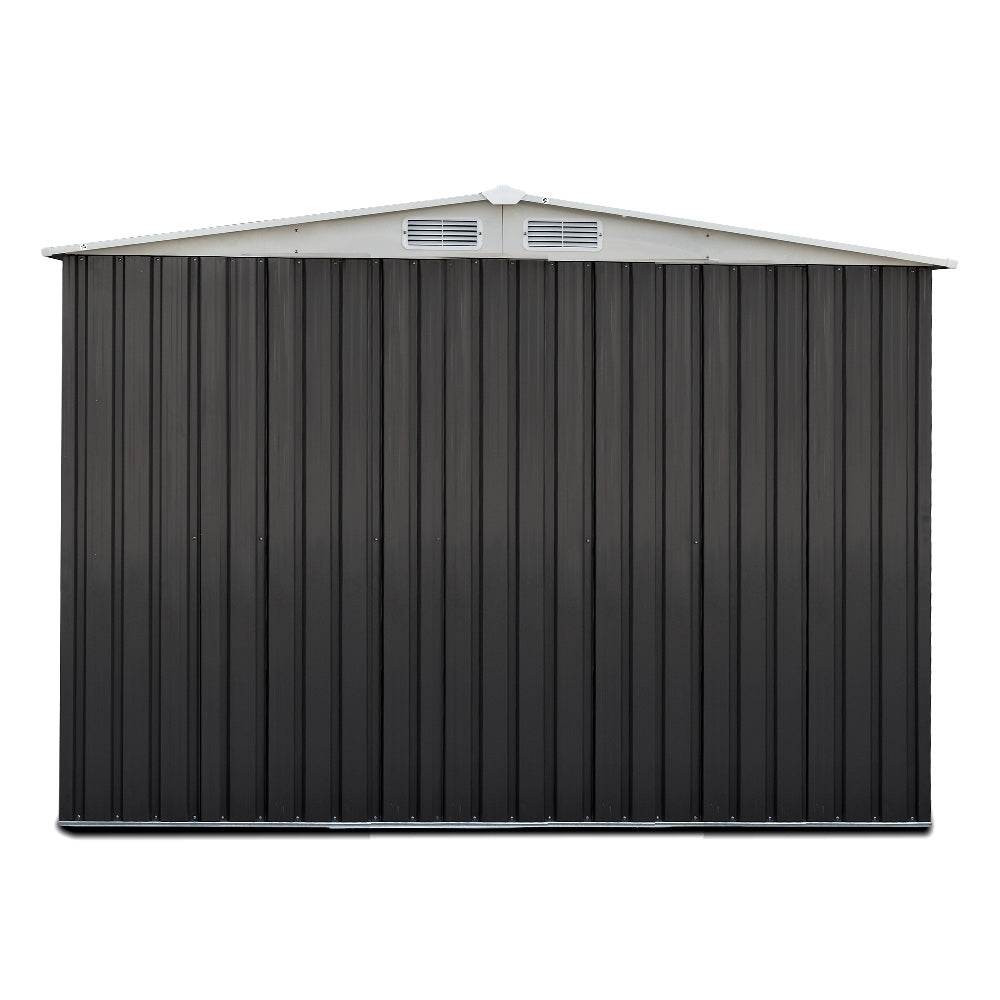 2.05 x 2.57m Steel Garden Shed with Roof - Grey - image4