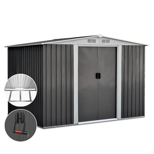 Garden Shed Outdoor Storage Sheds Tool Workshop 2.57x2.05M with Base - image1