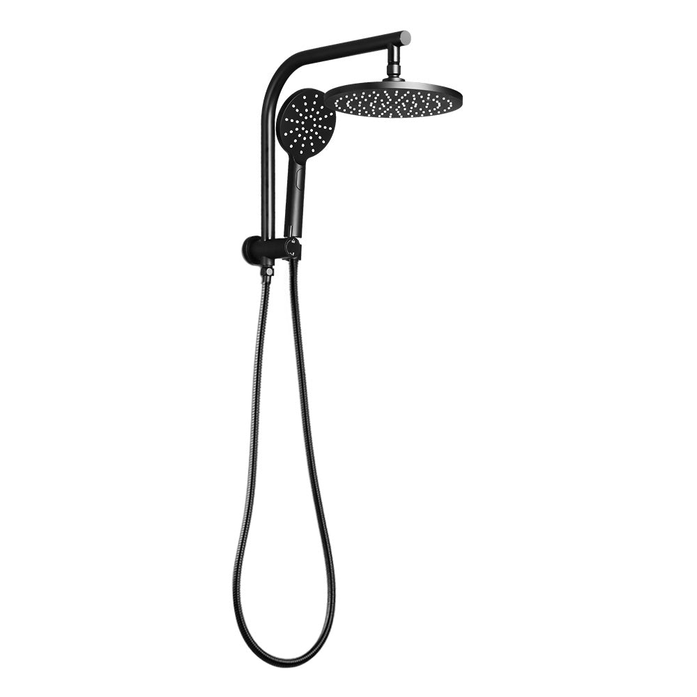 9'' Rain Shower Head Set Round Handheld High Pressure Wall Black - image3