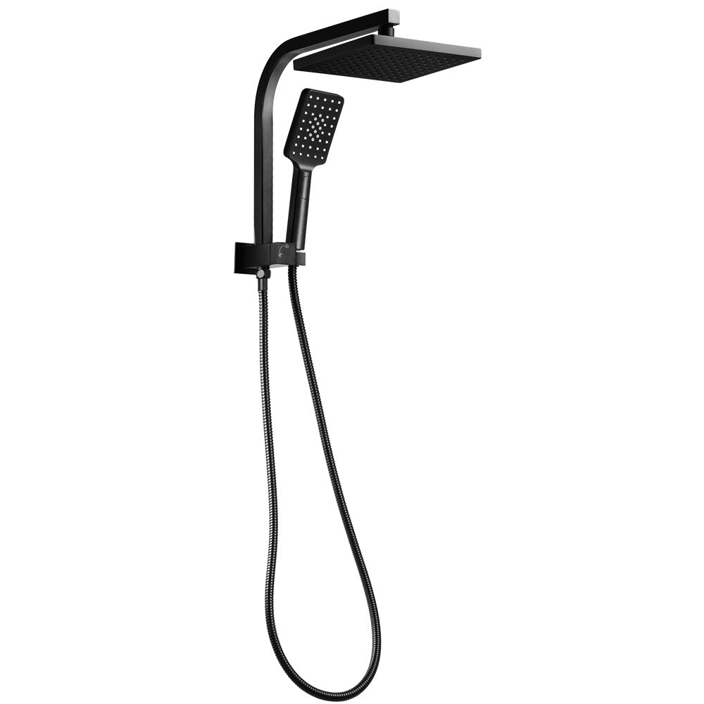 8'' Rain Shower Head Set Square Handheld High Pressure Wall Black - image3