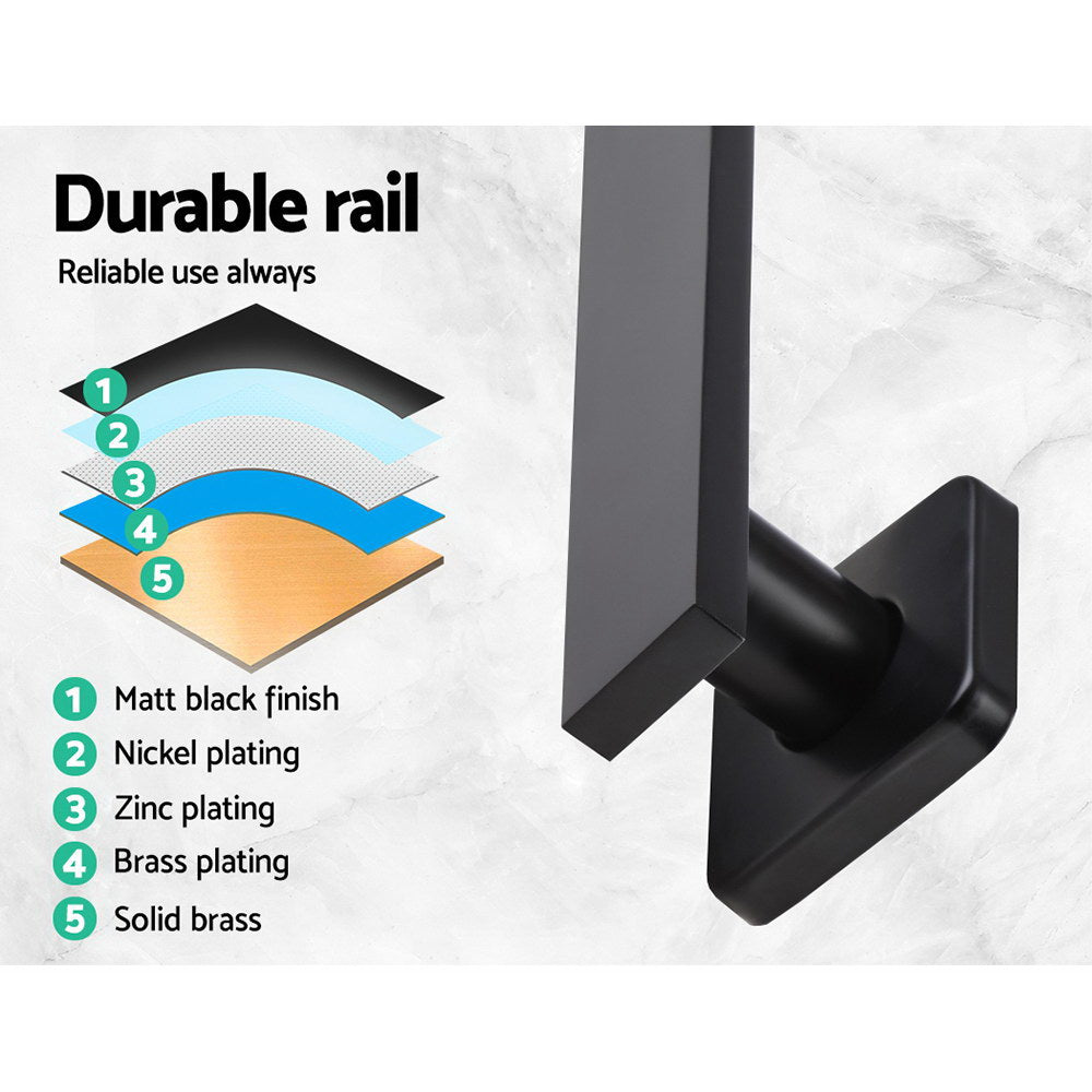 8'' Rain Shower Head Set Square High Pressure Wall Arm DIY Black - image5