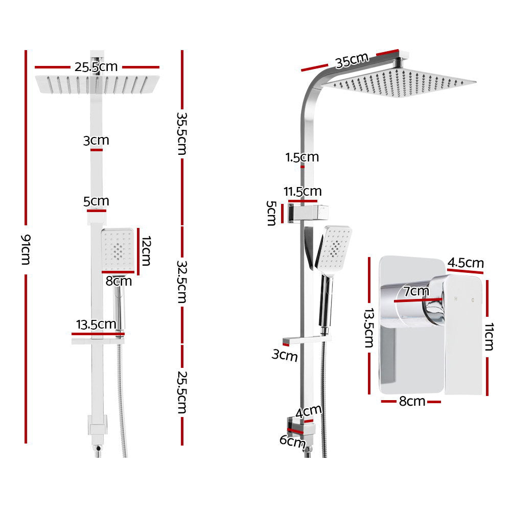 10'' Rain Shower Head Mixer Round Handheld High Pressure Wall Chrome - image2