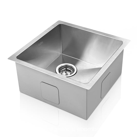 Stainless Steel Kitchen Sink 440X440MM Under/Topmount Sinks Laundry Bowl Silver - image1