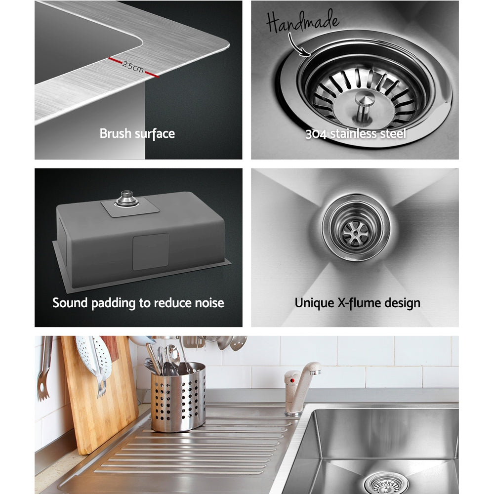 Stainless Steel Kitchen Sink 700X450MM Under/Topmount Sinks Laundry Bowl Silver - image6