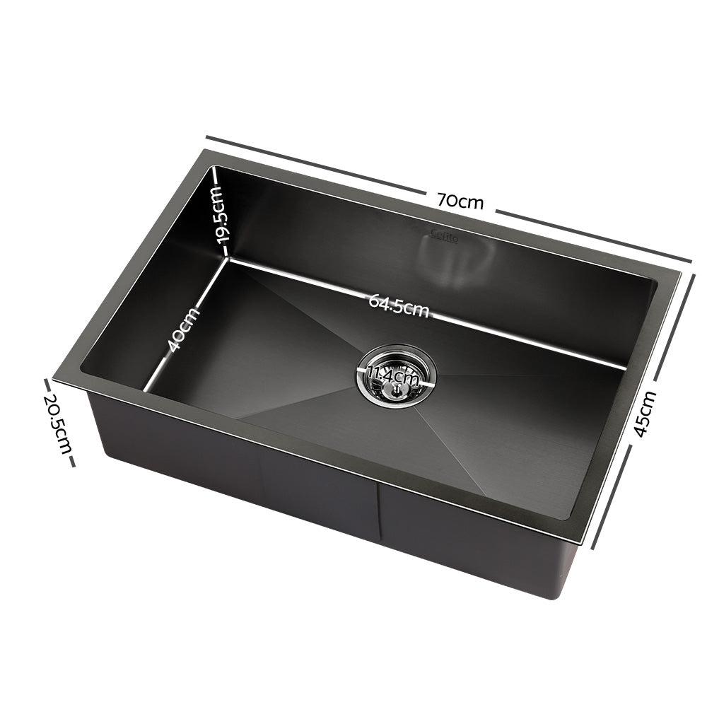 700x450mm Nano Stainless Steel Kitchen Sink - image2