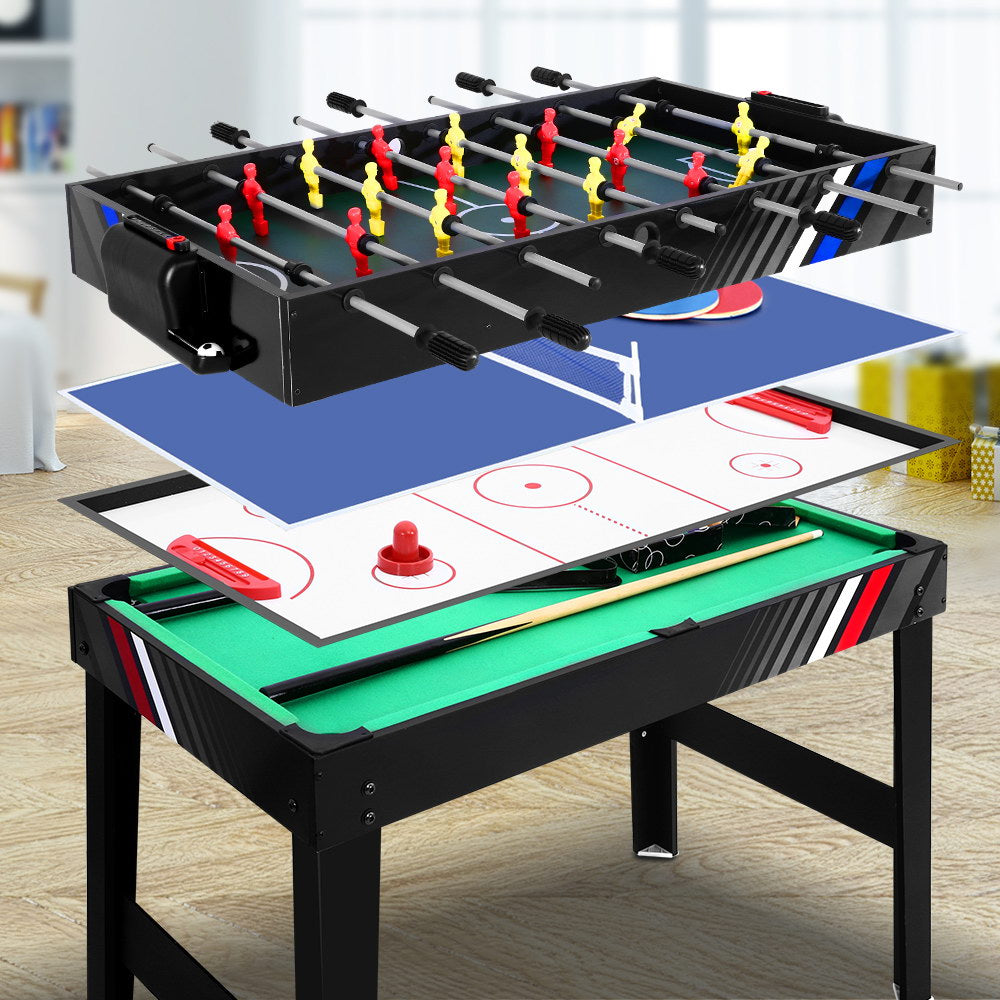 4FT 4-In-1 Soccer Table Tennis Ice Hockey Pool Game Football Foosball Kids Adult - image7