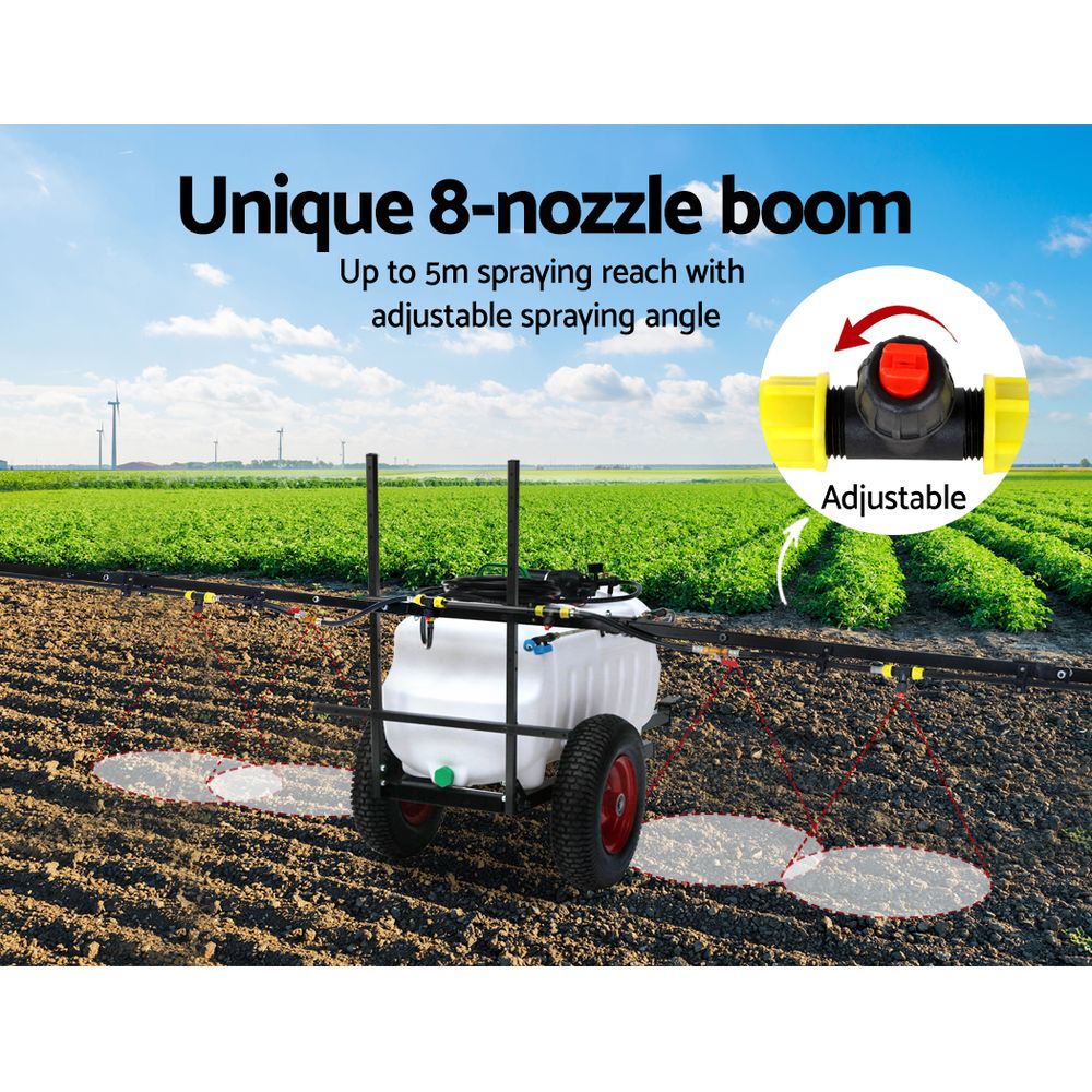 100L ATV Weed Sprayer 5M Boom Trailer Spot Spray Tank Farm Pump - image4