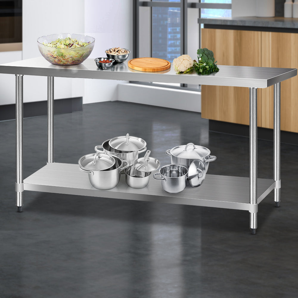 1829 x 610mm Commercial Stainless Steel Kitchen Bench - image7