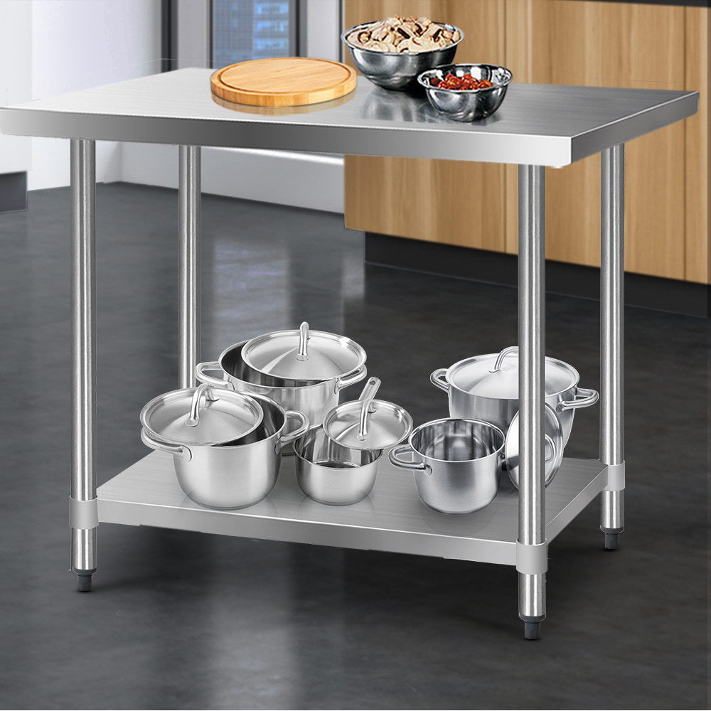 610 x 1219mm Commercial Stainless Steel Kitchen Bench - image7