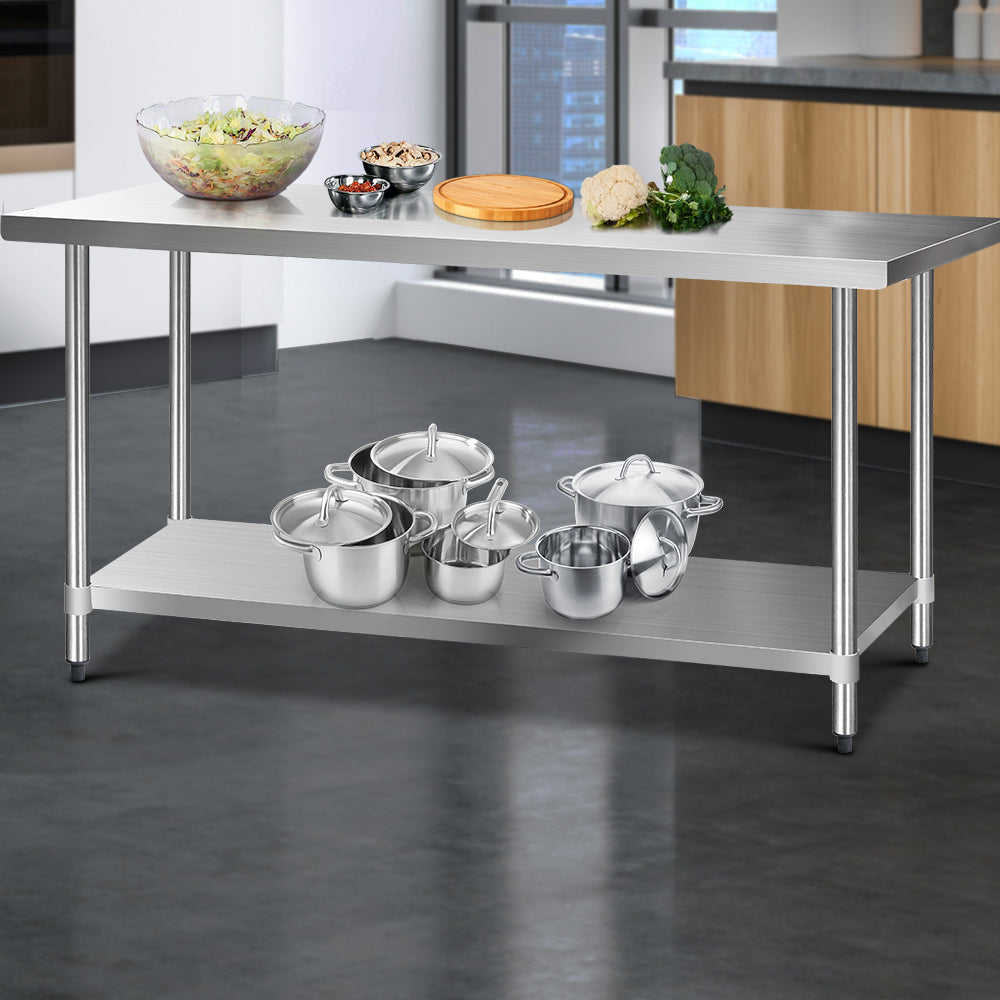 1829 x 762mm Commercial Stainless Steel Kitchen Bench - image7