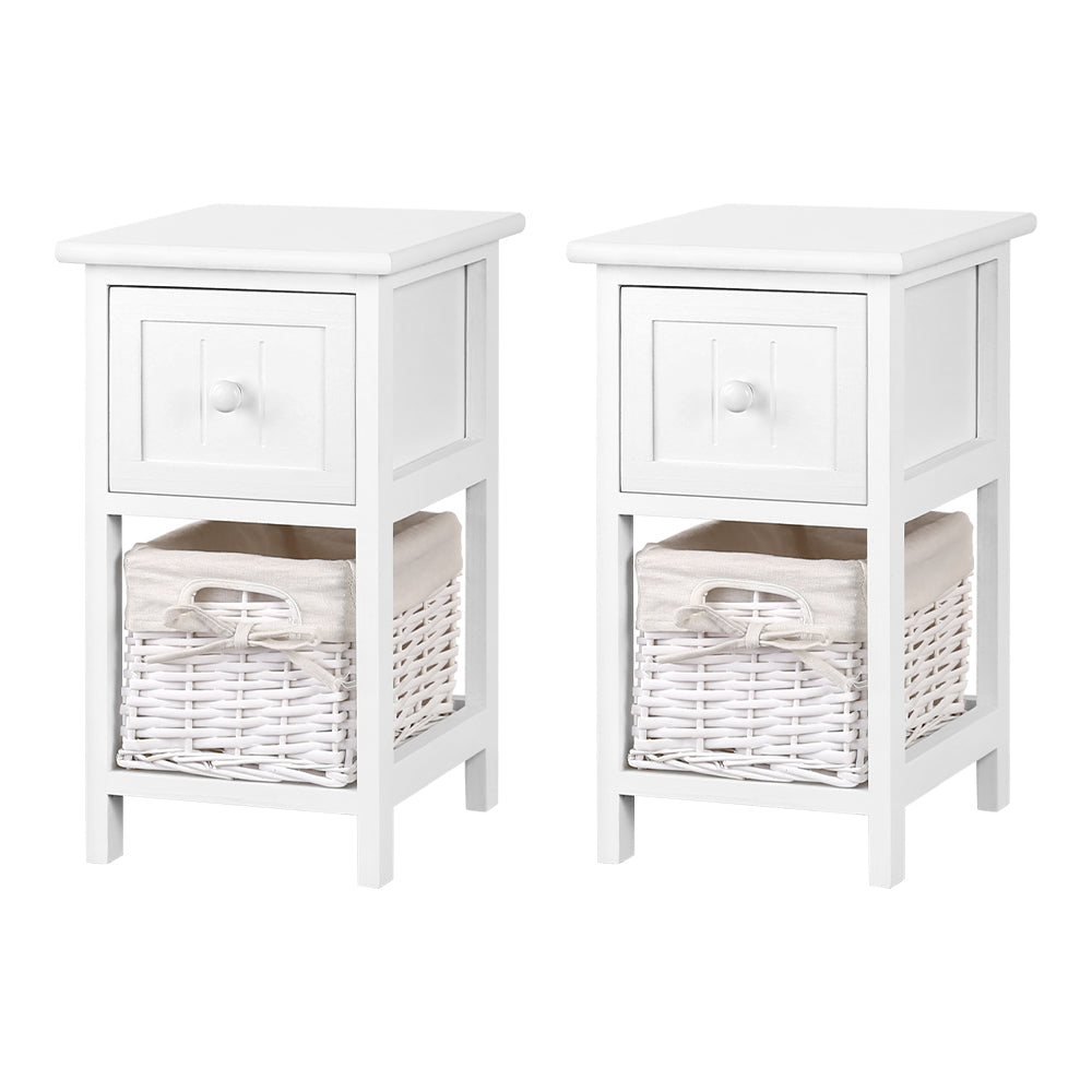 2 PCS Ariss Bedside Table - White - image1