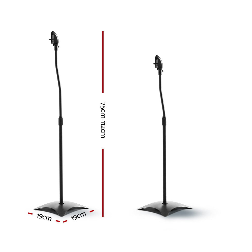 Set of 2 112CM Surround Sound Speaker Stand - Black - image2