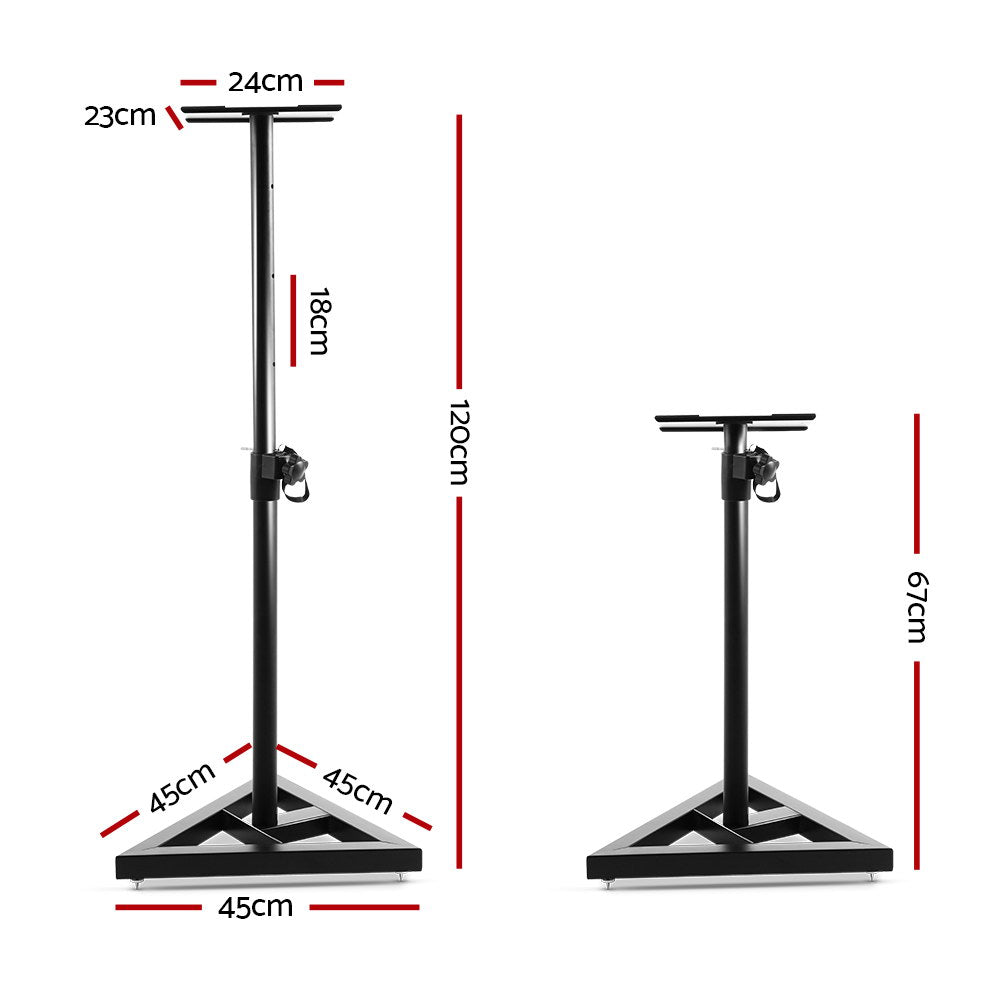 Set of 2 120CM Surround Sound Speaker Stand - Black - image2