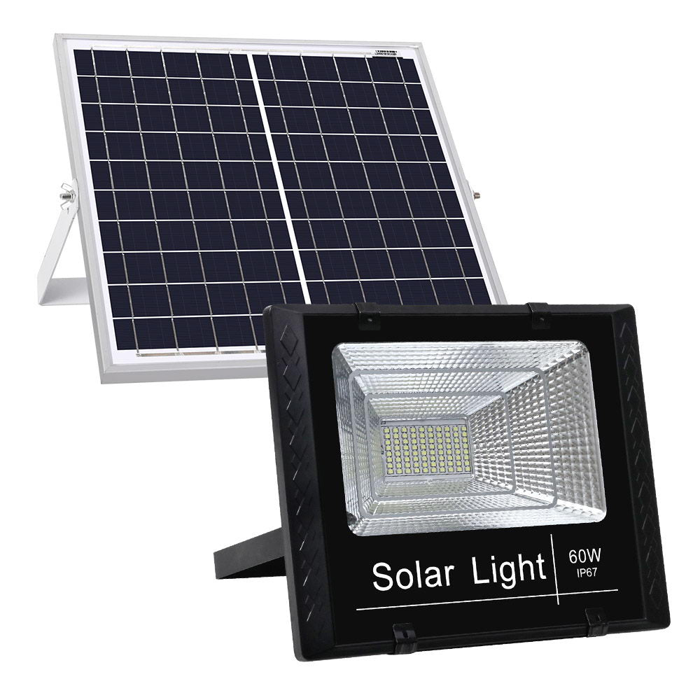 LED Solar Lights Street Flood Light Remote Outdoor Garden Security Lamp 60W - image1