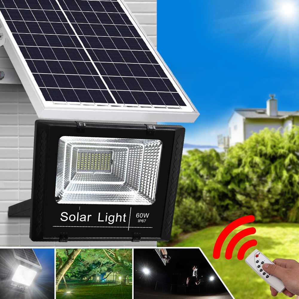 LED Solar Lights Street Flood Light Remote Outdoor Garden Security Lamp 60W - image7