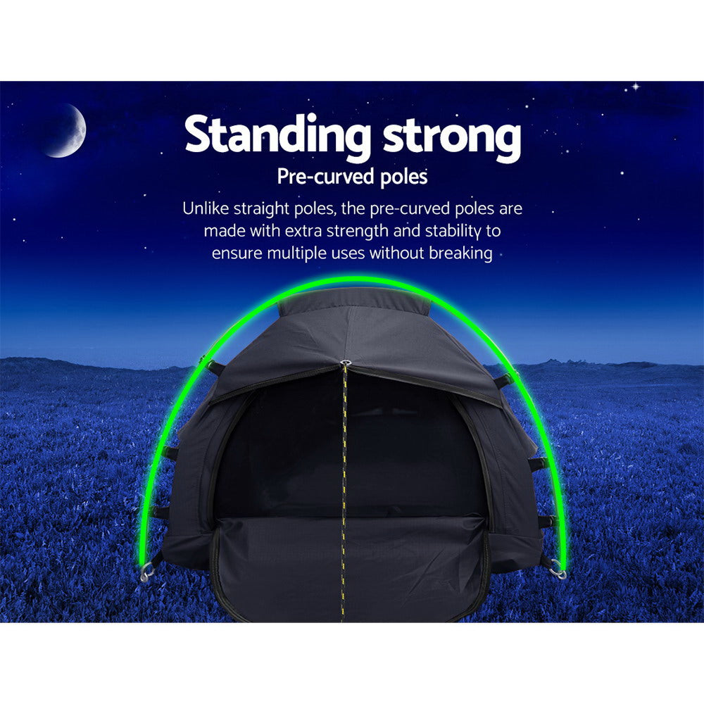 Camping Swags Single Biker Swag Grey Ripstop Canvas - image4