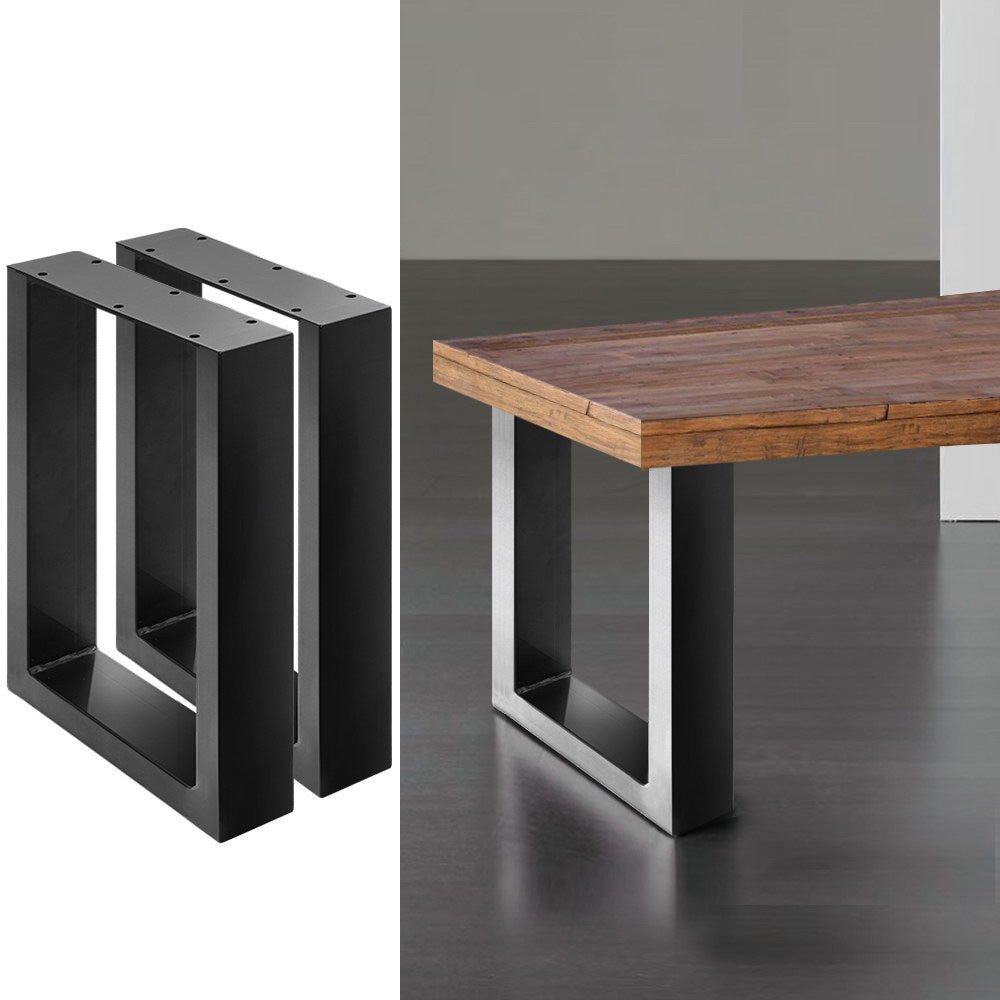 2x Coffee Dining Table Legs Steel Industrial Vintage Bench Metal Box Shape 400MM - image7