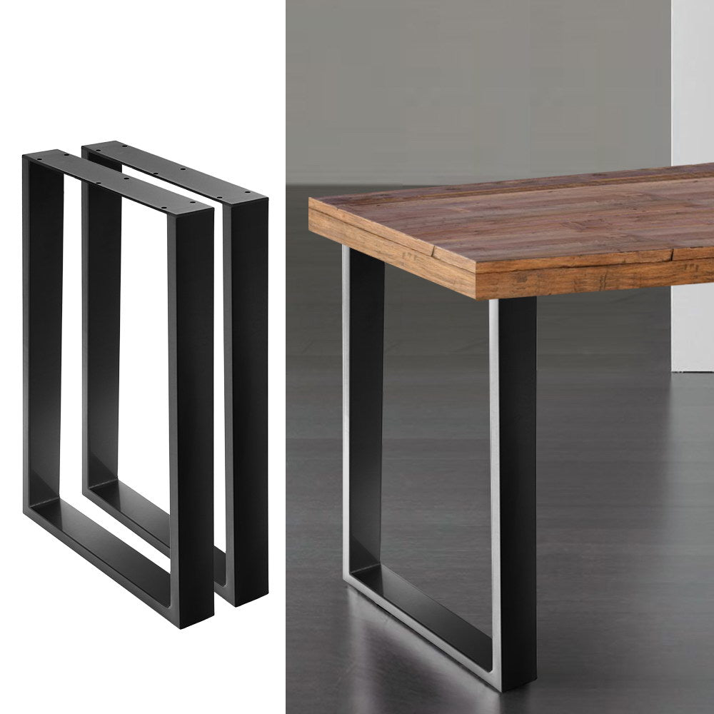 2x Coffee Dining Table Legs Steel Industrial Vintage Bench Metal Box Shape 710MM - image7