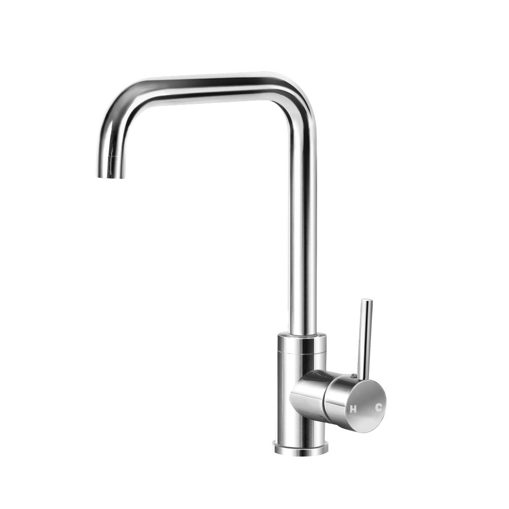 Mixer Kitchen Faucet Tap Swivel Spout Silver - image1