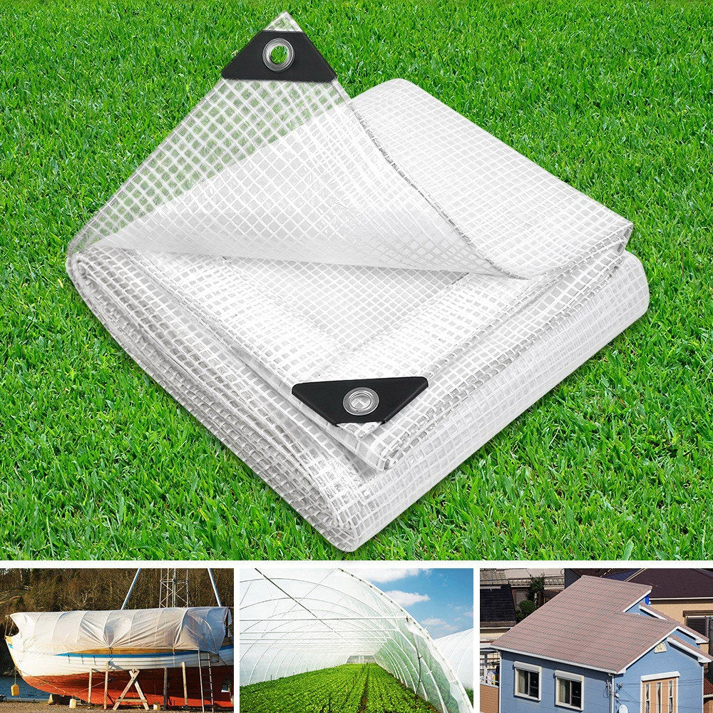 4x6m Tarp Camping Tarps Poly Tarpaulin Heavy Duty Cover 135gsm Clear - image7