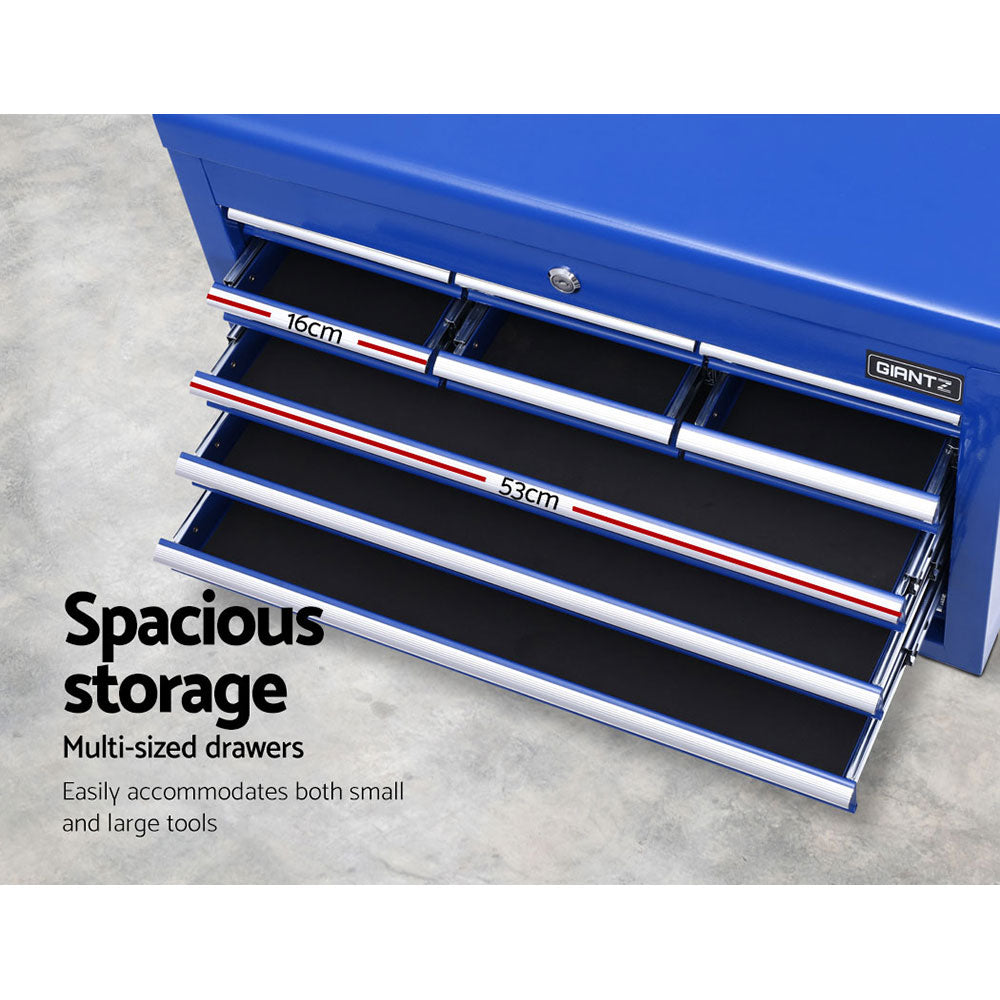 10-Drawer Tool Box Chest Cabinet Garage Storage Toolbox Blue - image5