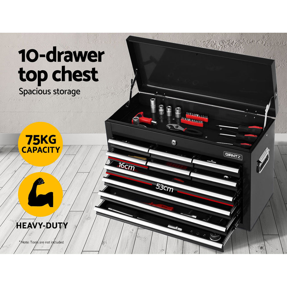 17 Drawers Tool Box Trolley Chest Cabinet Cart Garage Mechanic Toolbox Black - image3