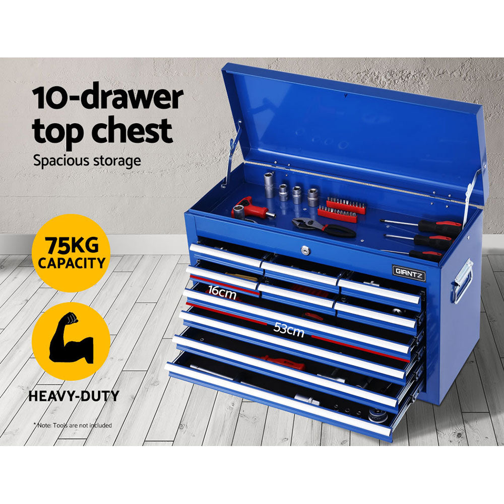 17 Drawers Tool Box Trolley Chest Cabinet Cart Garage Mechanic Toolbox Blue - image3