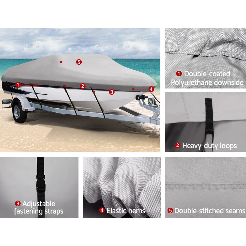 16 - 18.5 foot Waterproof Boat Cover - Grey - image5