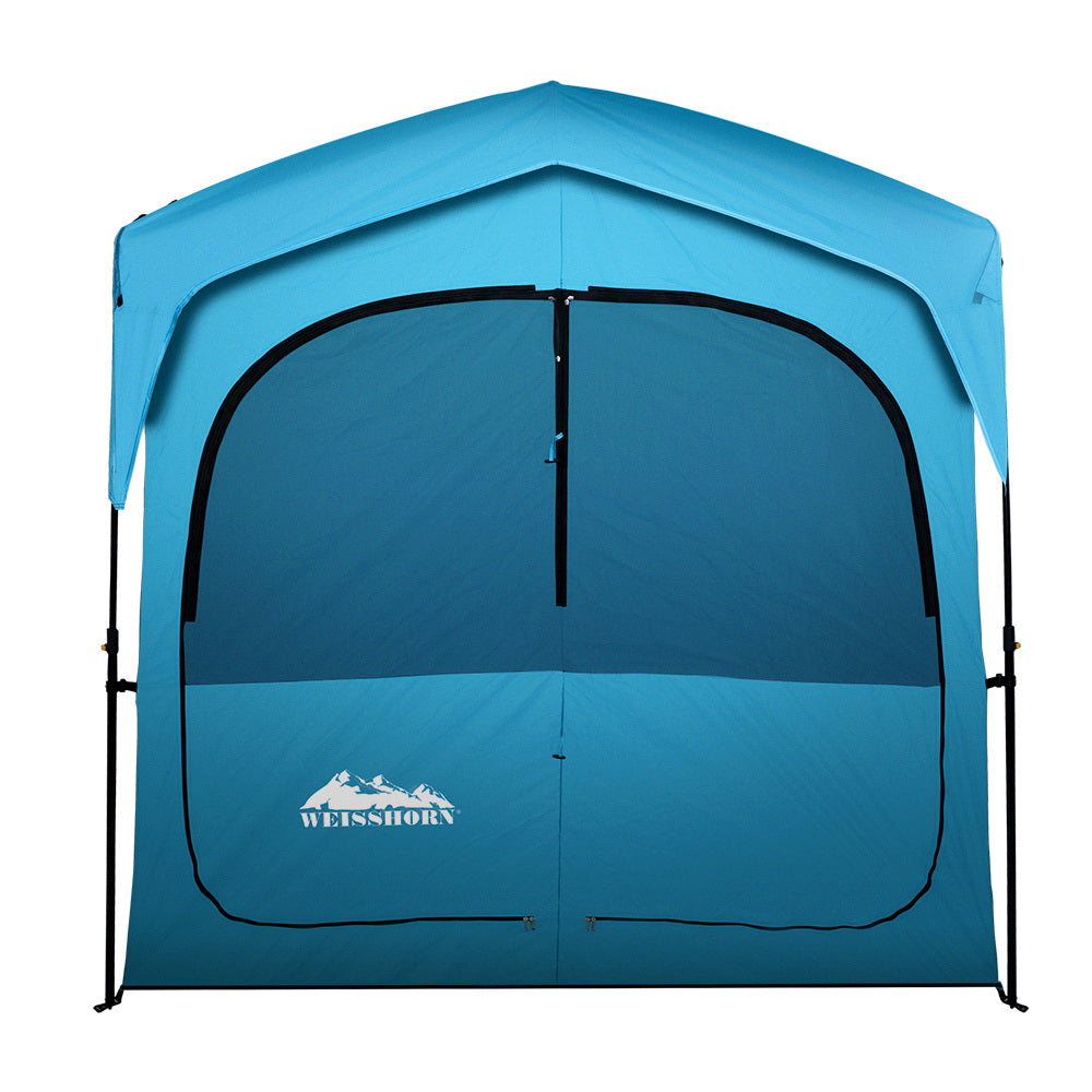 Pop Up Camping Shower Tent Portable Toilet Outdoor Change Room Blue - image3