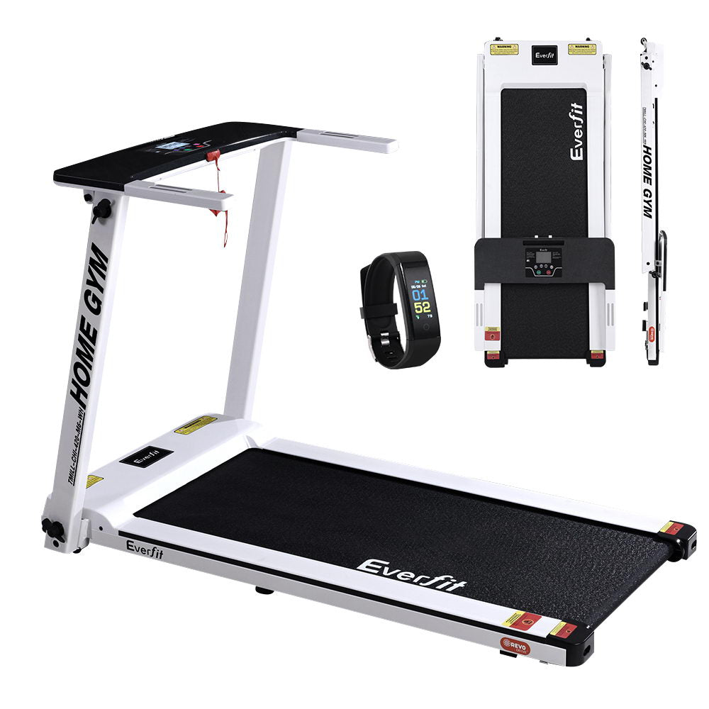 Everfit Electric Treadmill Home Gym Exercise Running Machine Fitness Equipment Compact Fully Foldable 420mm Belt White - image1