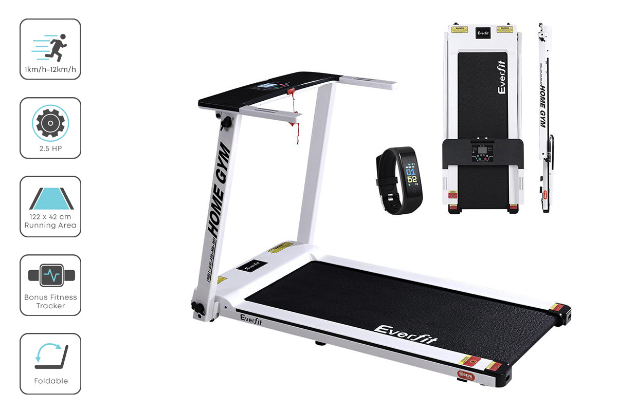 Everfit Electric Treadmill Home Gym Exercise Running Machine Fitness Equipment Compact Fully Foldable 420mm Belt White - image7